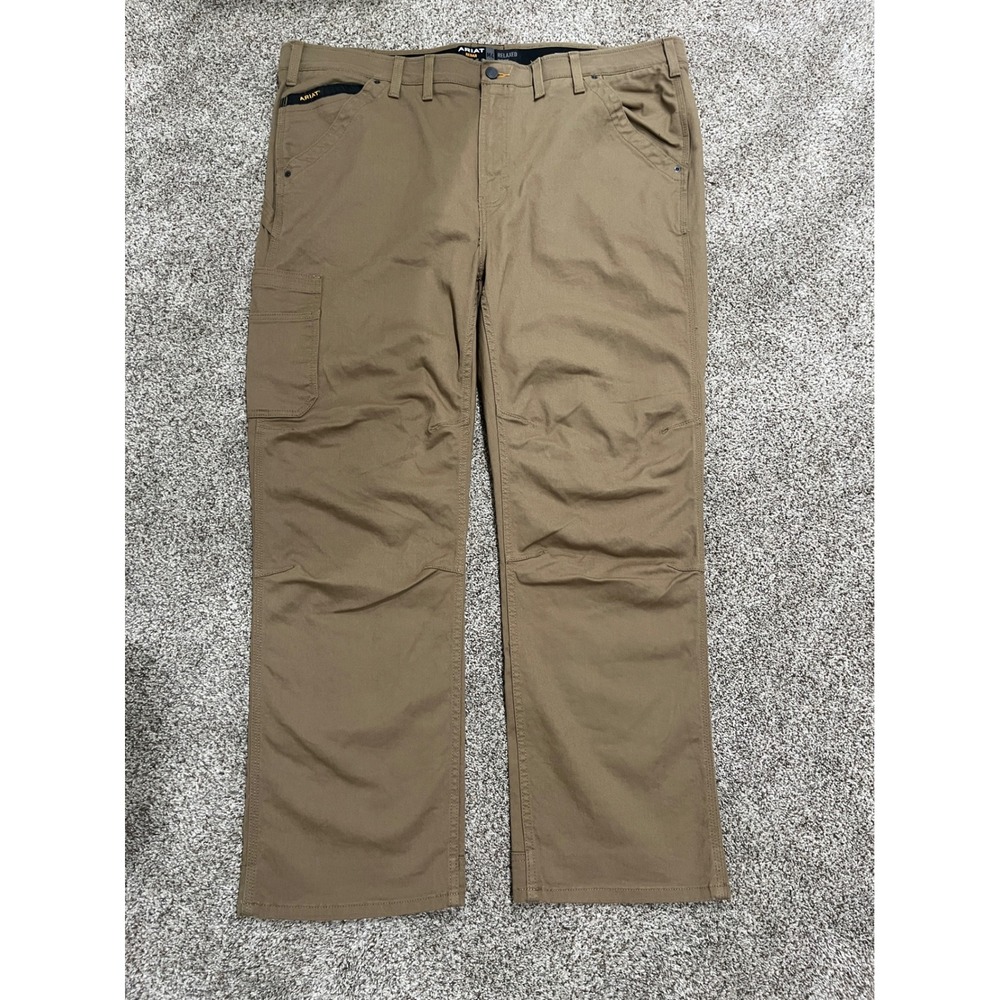 Ariat Rebar M4 Relaxed Boot Twill Dungaree Khaki Work Pants 46x32 10025972